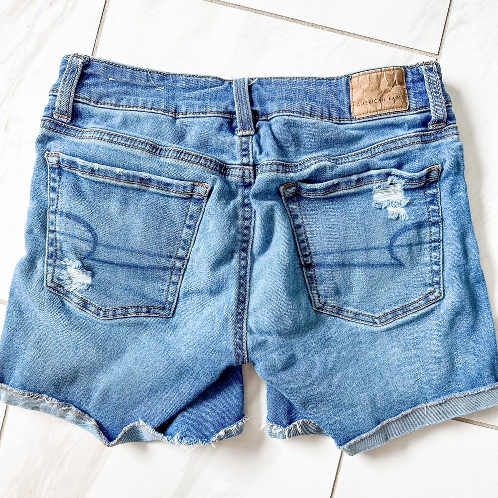 AE Mid Rise Distressed Shorts